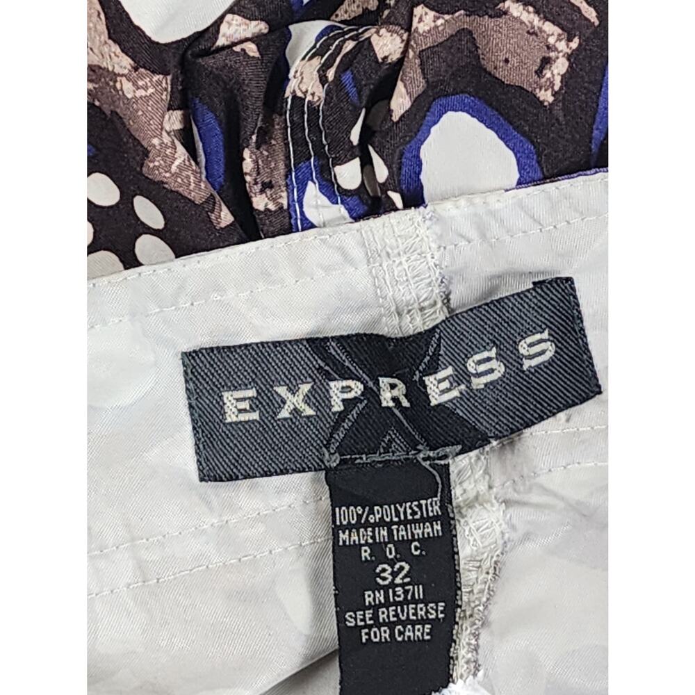 Express Hawaiian Brown & Purple Swim Trunks Board Shorts Men's Size 32